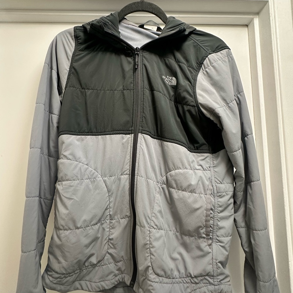 The North Face Women’s Hooded Insulated Jacket - Light Gray/Charcoal